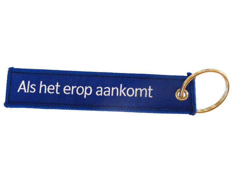 Textiel sleutelhanger als het erop aankomt
